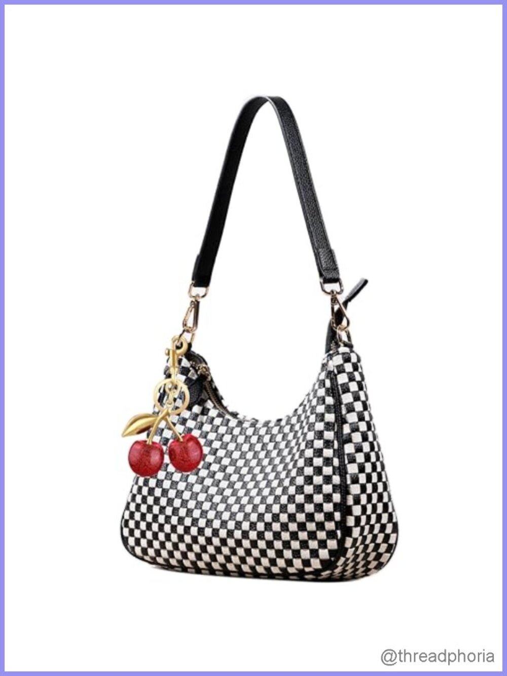 Woven Vegan Leather Shoulder Bag Women Slouchy Hobo Purse Crescent Tote Y2K